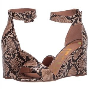 Snake Print Wedges